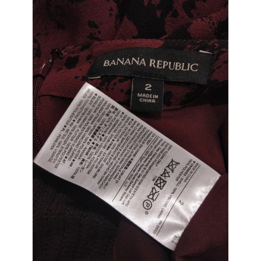 3/$20 Banana Republic Maroon Burgundy Black Ruffle Flare Mini Skirt Size 2 - Picture 8 of 9